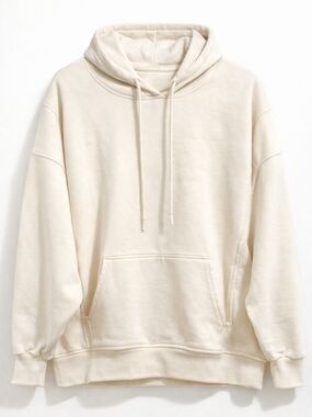Oak + Fort Cream Hoodie Minimalist Neutral Cozy NWOT Size M
